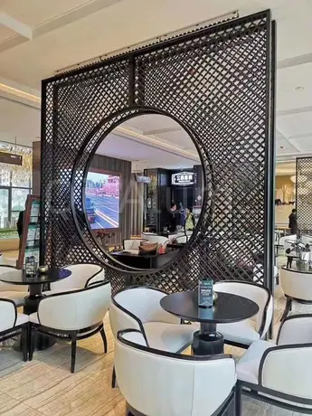 Indoor decoration removable Aluminum laser cut screen panel for reception background view 3
