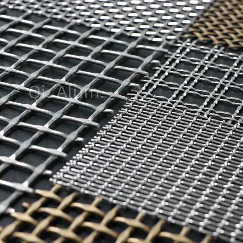 Light Weight Decorative Stainless Steel Crimped Wire Mesh with Square Or Rectangular Openings — Foshan Qi Aluminum Decorative Materials Co., Ltd