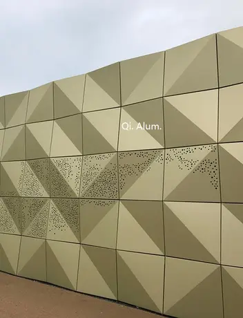 Modern Art Building 3D Aluminum Solid Cladding Facade Wall Panel For Exterior Interior view 2