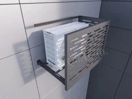 Window Air Conditioner Cover Outdoor Stretch Metal Mesh Aluminum Panels Exterior Building view 9