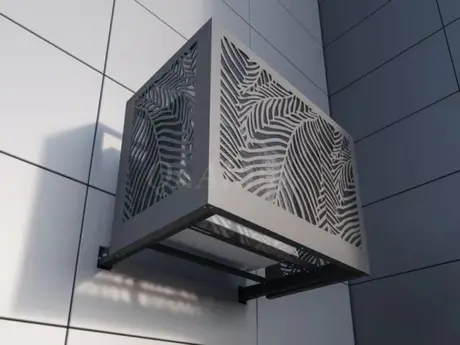 Window Air Conditioner Cover Outdoor Stretch Metal Mesh Aluminum Panels Exterior Building view 7