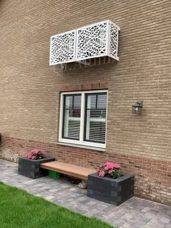 Window Air Conditioner Cover Outdoor Stretch Metal Mesh Aluminum Panels Exterior Building view 4