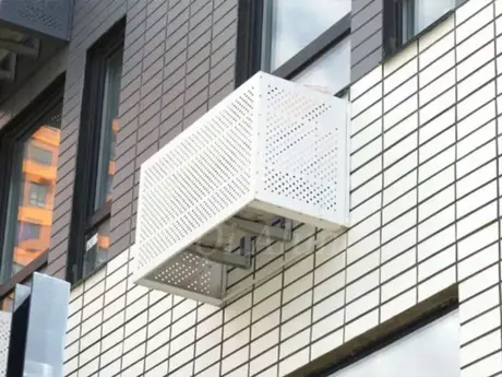 Window Air Conditioner Cover Outdoor Stretch Metal Mesh Aluminum Panels Exterior Building view 3