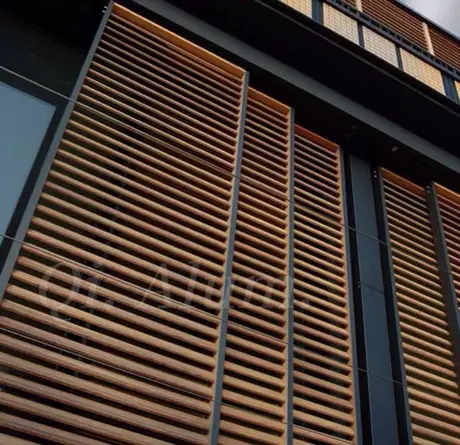Adjustable custom size fixed aluminium sun louver metal wall louvers for external decoration view 2
