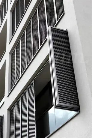 Adjustable custom size fixed aluminium sun louver metal wall louvers for external decoration view 4