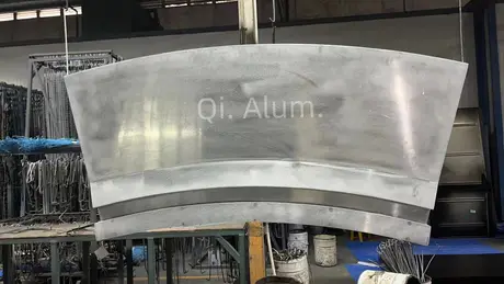 3.0mm Thick Aluminum Curved Sheet Custom Metal Curtain Wall Decorative Panel With Both Sided Powder Coating view 2