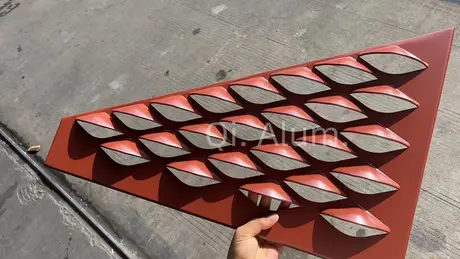 3MM Aluminum fish scale panel beautiful design for curtain wall cladding decoration work view 2