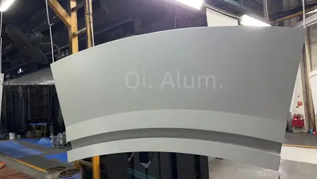 3.0mm Thick Aluminum Curved Sheet Custom Metal Curtain Wall Decorative Panel With Both Sided Powder Coating view 4