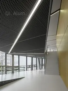 Metal decorative wall perforated aluminum grid wire mesh ceiling panel view 2