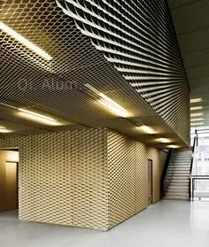Diamond Aluminum Sheet Expanded Metal Wire Mesh Ceiling Galvanized Expandable Wire Mesh — Foshan Qi Aluminum Decorative Materials Co., Ltd