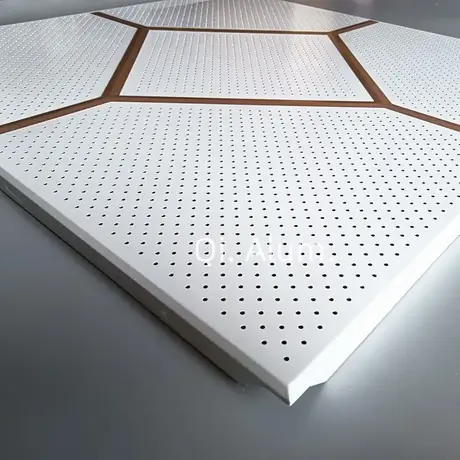 Pre-painted 600x600mm Perforated Ceiling Tile Interior Decorative Aluminum Ceiling Plates view 7