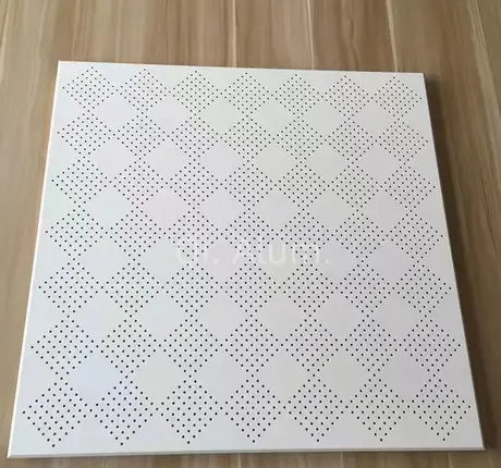 Pre-painted 600x600mm Perforated Ceiling Tile Interior Decorative Aluminum Ceiling Plates view 2
