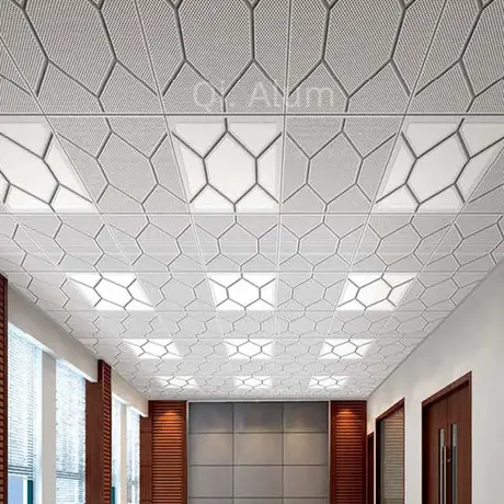 Pre-painted 600x600mm Perforated Ceiling Tile Interior Decorative Aluminum Ceiling Plates