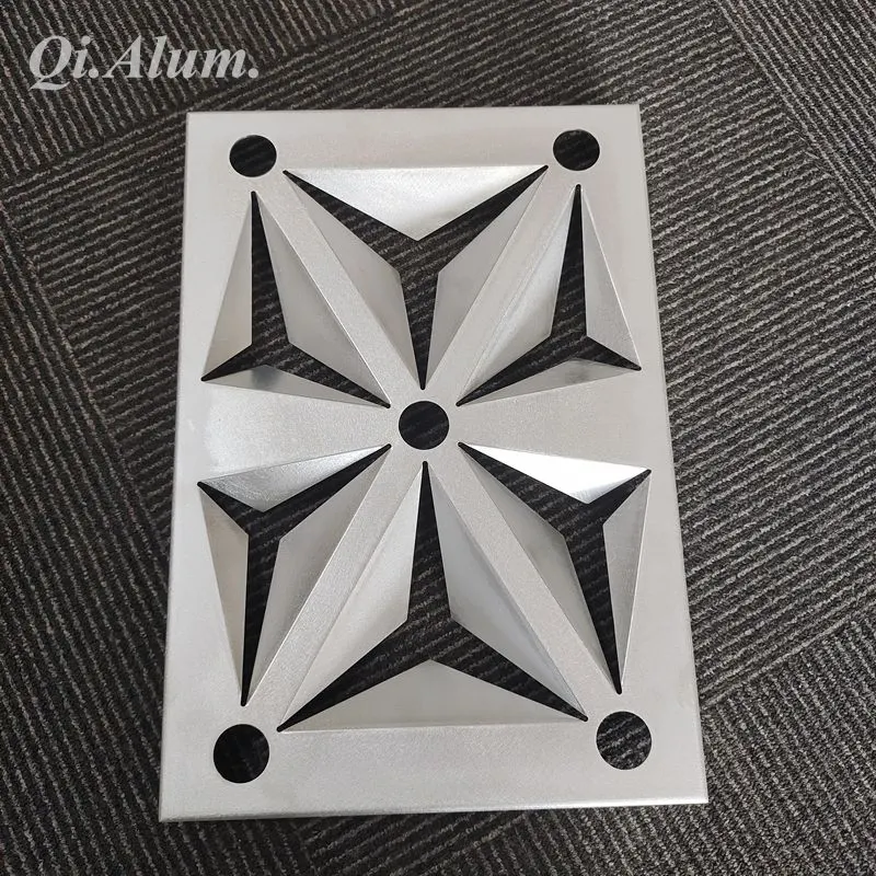 2.5mm thick Aluminum wall panel 3D exterior wall decoration CNC cutting panel facade panel — Foshan Qi Aluminum Decorative Materials Co., Ltd