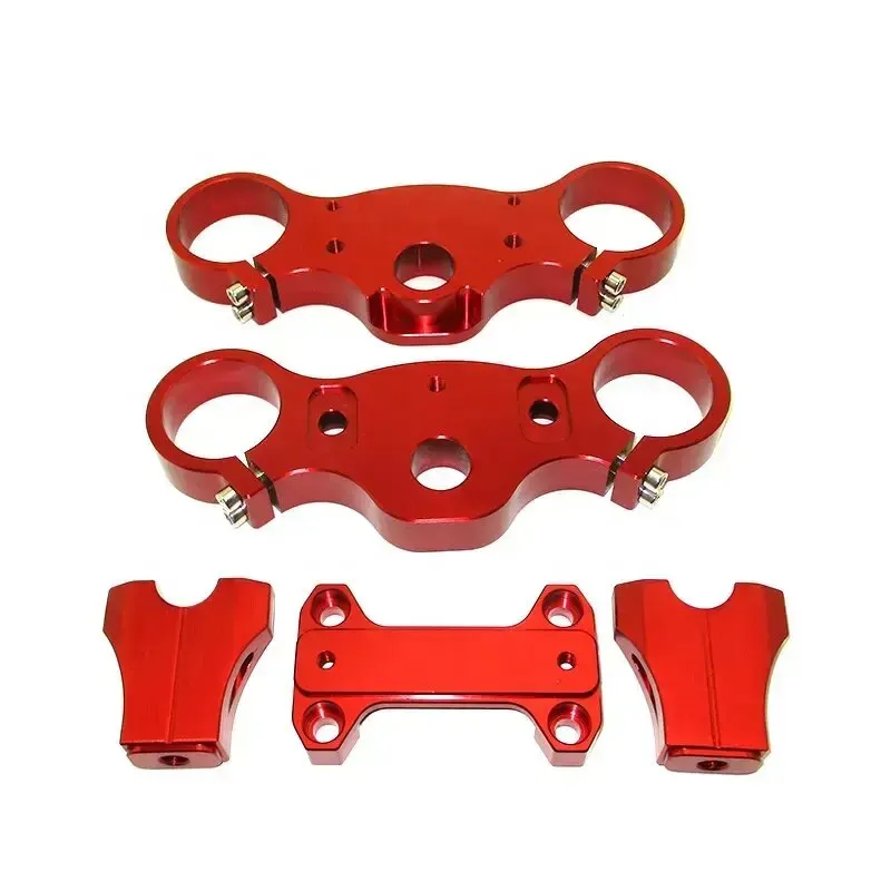 High Quality CNC Aluminum Red Anodized Motorcycle Parts Motorcycle Triple Tree Clamps — Foshan Qi Aluminum Decorative Materials Co., Ltd