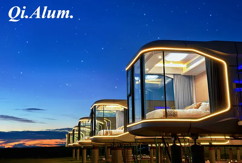 Prefab Modular Smart House Capsule Room Villa House Luxury Tiny Space Capsule House — Foshan Qi Aluminum Decorative Materials Co., Ltd