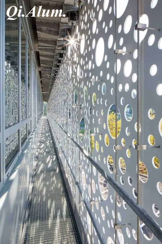 Aluminum Perforated Panels for University Building Facades — Foshan Qi Aluminum Decorative Materials Co., Ltd