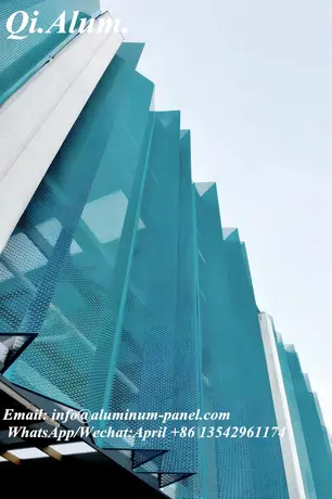 Modern Aluminum Metal Cladding Perforated Panels Exterior Building Outdoor Facade Curtain Wall