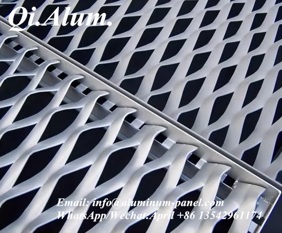 Exterior Expanded metal mesh cladding aluminum expanded metal cladding &mdash; Foshan Qi Aluminum Decorative Materials Co., Ltd