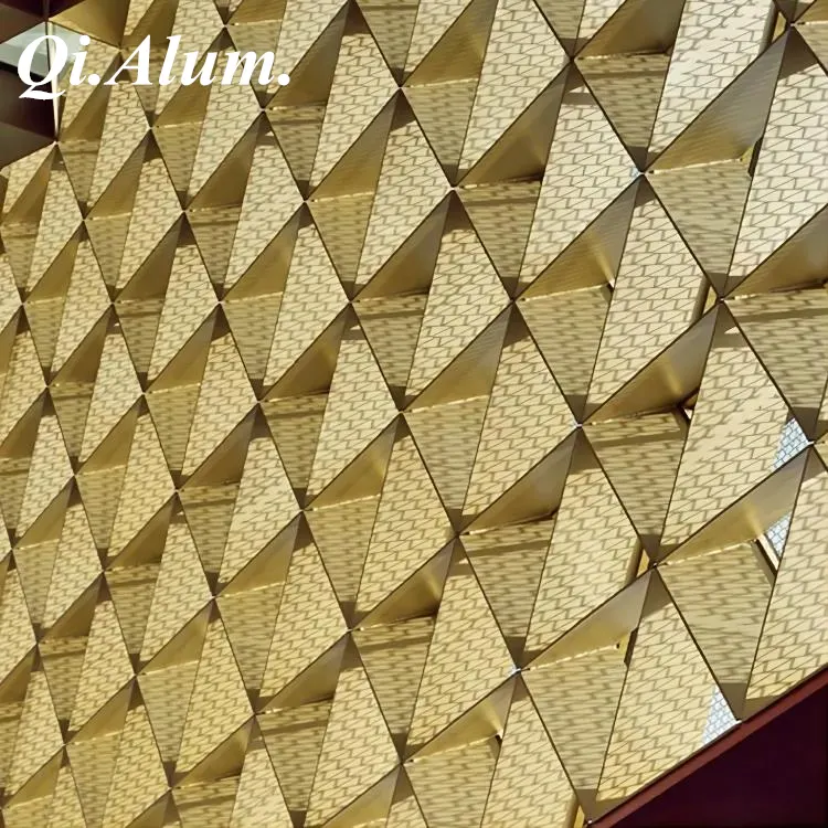 Facade Design 3D Aluminium exterior wall panels Curtain Wall cladding — Foshan Qi Aluminum Decorative Materials Co., Ltd