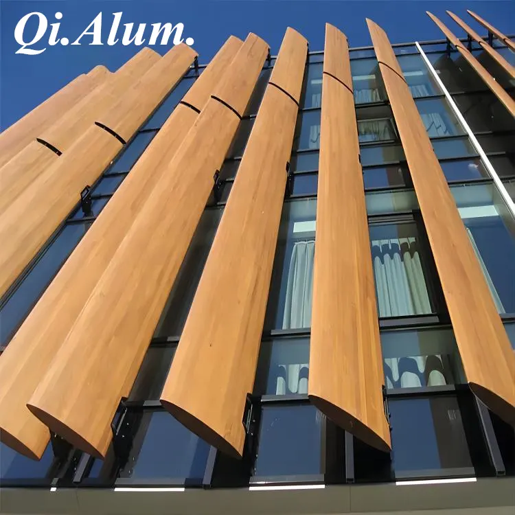 Aluminum Sun Louver Outdoor Storm Resistant Exterior — Foshan Qi Aluminum Decorative Materials Co., Ltd