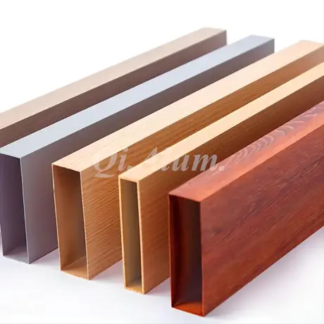 50X15mm 6063 6061 Wood Grain Aluminum Pipe Tube