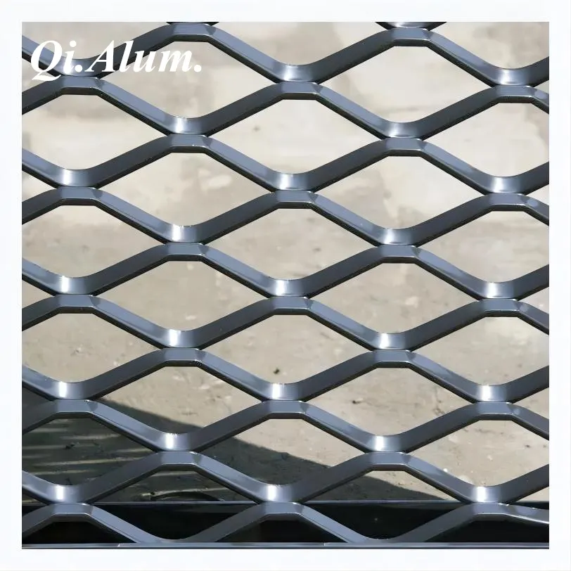 Aluminum Diamond Shape Stretched Expanded Metal Mesh — Foshan Qi Aluminum Decorative Materials Co., Ltd