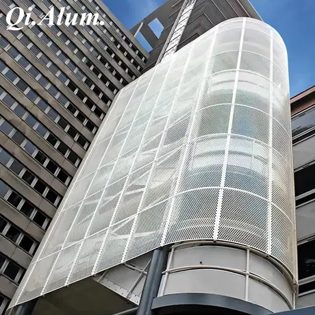 Custom exterior building aluminum perforated metal mesh for facade cladding