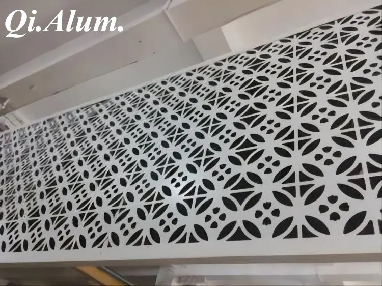 Metal Aluminum Perforated Panel Curtain Wall to cover the Building Wall — Foshan Qi Aluminum Decorative Materials Co., Ltd