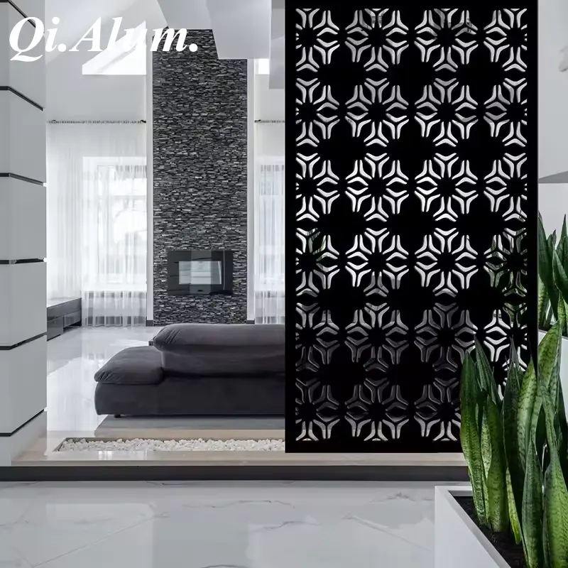 Laser Cut Aluminum Screen Room Dividers Screens Building Metal Screen — Foshan Qi Aluminum Decorative Materials Co., Ltd