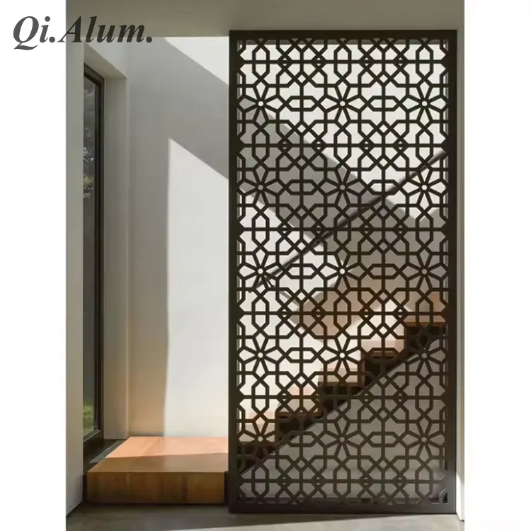 Aluminum Laser Cut Metal Room Divider Custom Dubai Room Divider Screen — Foshan Qi Aluminum Decorative Materials Co., Ltd