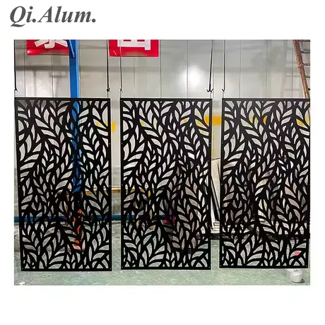 Laser Cut Black Aluminum Privacy Screen Panels fence deck railing
