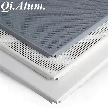 Noise Reduction White Perforated Aluminum Panel Metal False Suspended aluminum Ceiling