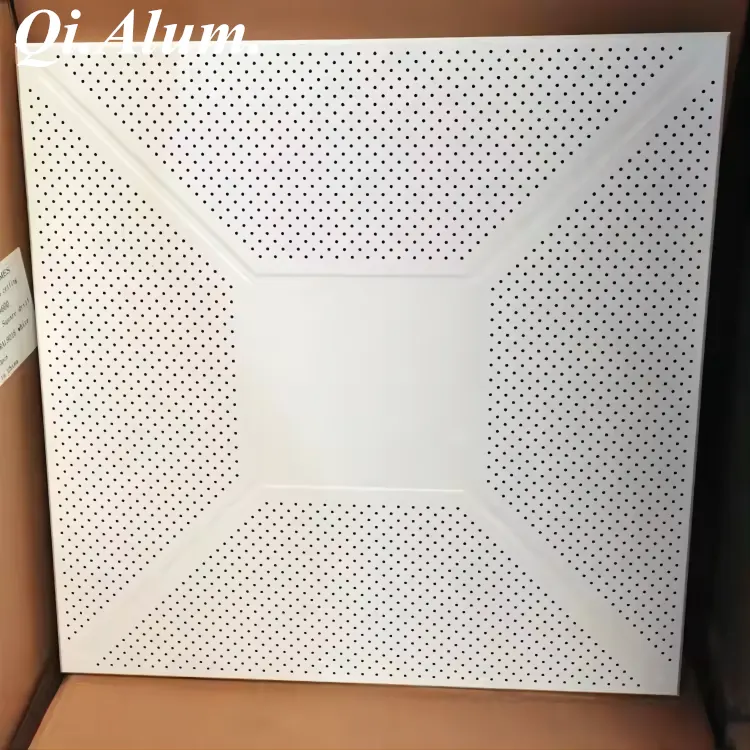 Aluminum False Ceiling Design Aluminum Suspended False Ceiling For Decoration — Foshan Qi Aluminum Decorative Materials Co., Ltd