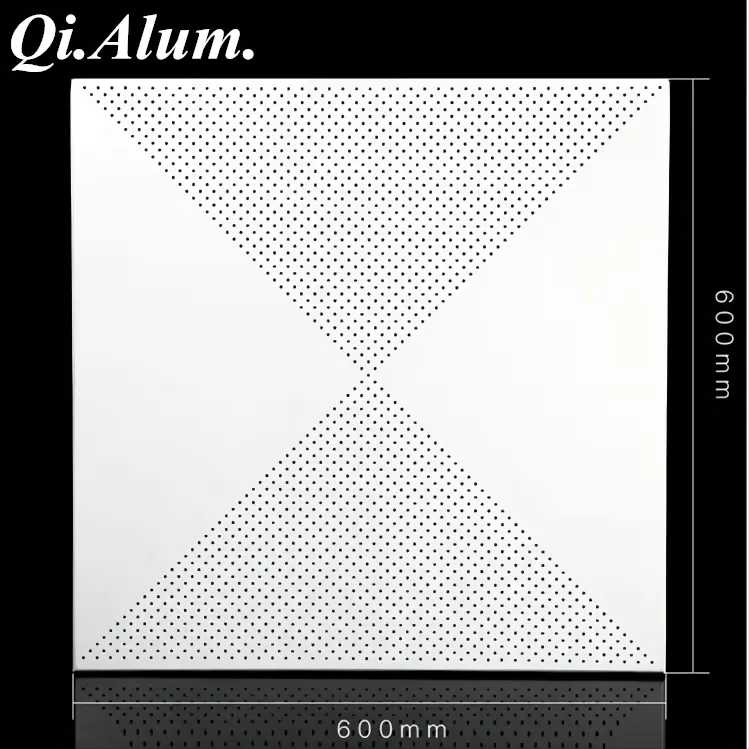 Sound Absorbing Aluminum Suspended Ceiling Tiles Decorative Aluminum Ceiling — Foshan Qi Aluminum Decorative Materials Co., Ltd