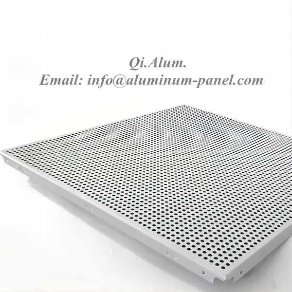 Perforated And Non Perforated 600*600 Aluminum Ceiling Tile/panel — Foshan Qi Aluminum Decorative Materials Co., Ltd