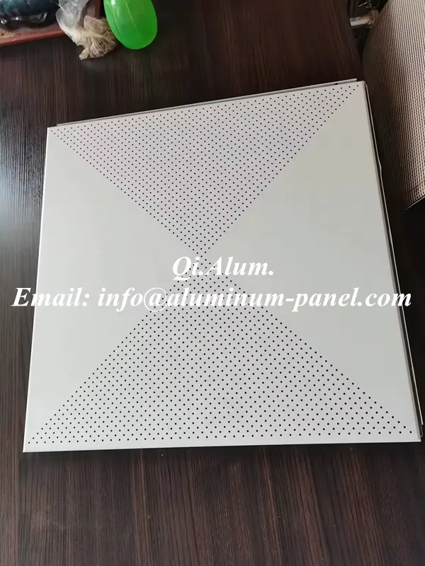 Aluminum Metal Building Material 2X2 Drop Ceiling Tiles Lay In Ceiling Tiles — Foshan Qi Aluminum Decorative Materials Co., Ltd