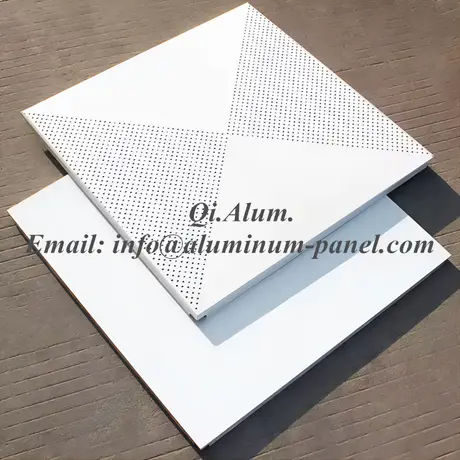 600×600 Acoustic Aluminum Plafond decor Metal panel Ceilings for Office