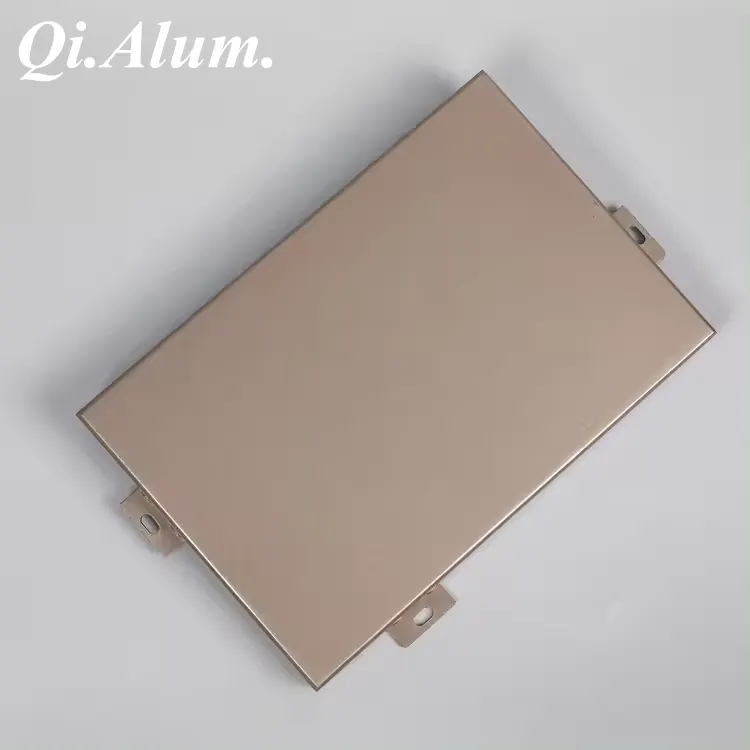 Metal flat facade cladding aluminum solid panel — Foshan Qi Aluminum Decorative Materials Co., Ltd