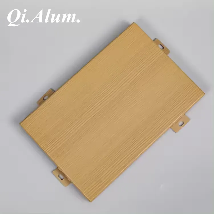 PDVF coated metal flat wall cladding aluminum solid panel — Foshan Qi Aluminum Decorative Materials Co., Ltd
