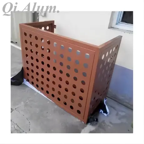 Outdoor Unit Protection Cover Aluminum Carved Decorative Panel Aluminum Metal Air Conditioner Cover