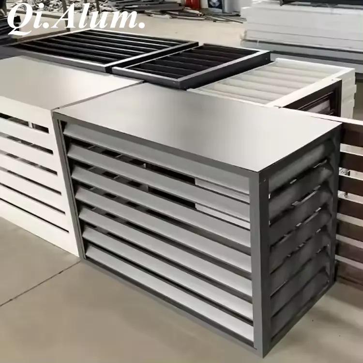 Customized ac covers outdoor aluminum air conditioner ac louver cover — Foshan Qi Aluminum Decorative Materials Co., Ltd