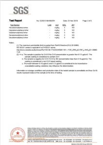 Qi Aluminum certificate