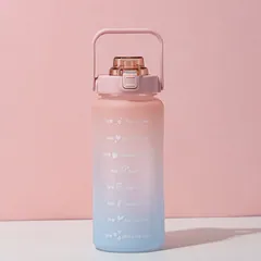 Half Gallon Water Bottle with Sleeve 64 OZ Motivational Water Bottle with Straw & Time Marker to Drink Leakproof Tritan BPA Free — Motivational Water Bottle from Ami Houseware photo 3