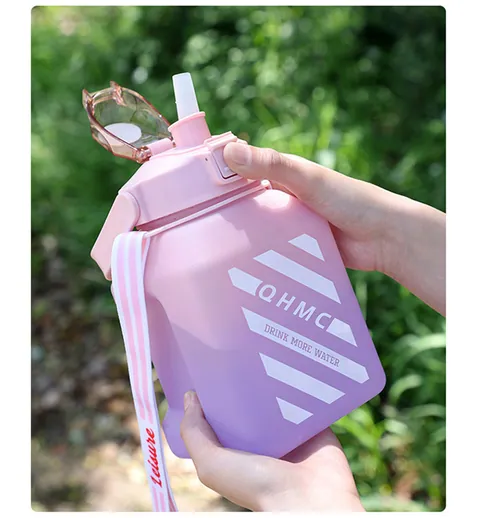 Custom Botol Minum Anak 1500ml Gym Frosted Water Bottle Plastic Gallon Motivational Water Jug Bottle With Straw — Motivational Water Bottle from Ami Houseware photo 5