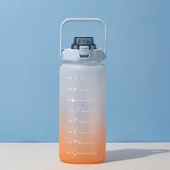 Half Gallon Water Bottle with Sleeve 64 OZ Motivational Water Bottle with Straw & Time Marker to Drink Leakproof Tritan BPA Free — Motivational Water Bottle from Ami Houseware photo 2