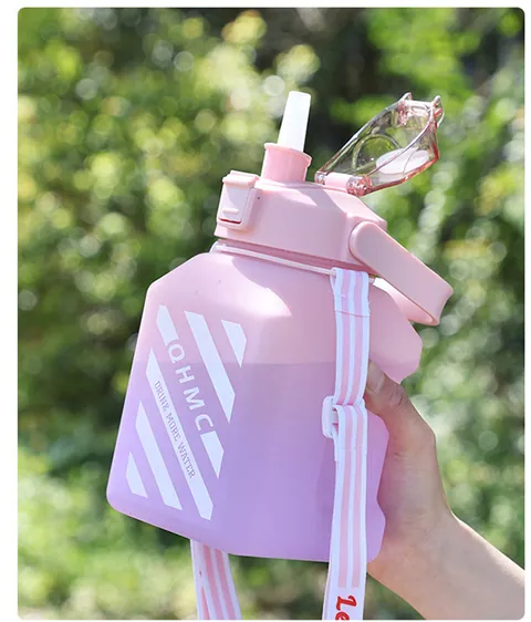 Custom Botol Minum Anak 1500ml Gym Frosted Water Bottle Plastic Gallon Motivational Water Jug Bottle With Straw — Motivational Water Bottle from Ami Houseware photo 10