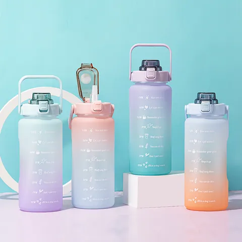 Half Gallon Water Bottle with Sleeve 64 OZ Motivational Water Bottle with Straw & Time Marker to Drink Leakproof Tritan BPA Free — Motivational Water Bottle from Ami Houseware photo 5