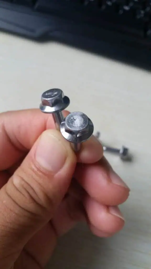 hex flange screw head shows with perfect shape by two die four blows forging machine
