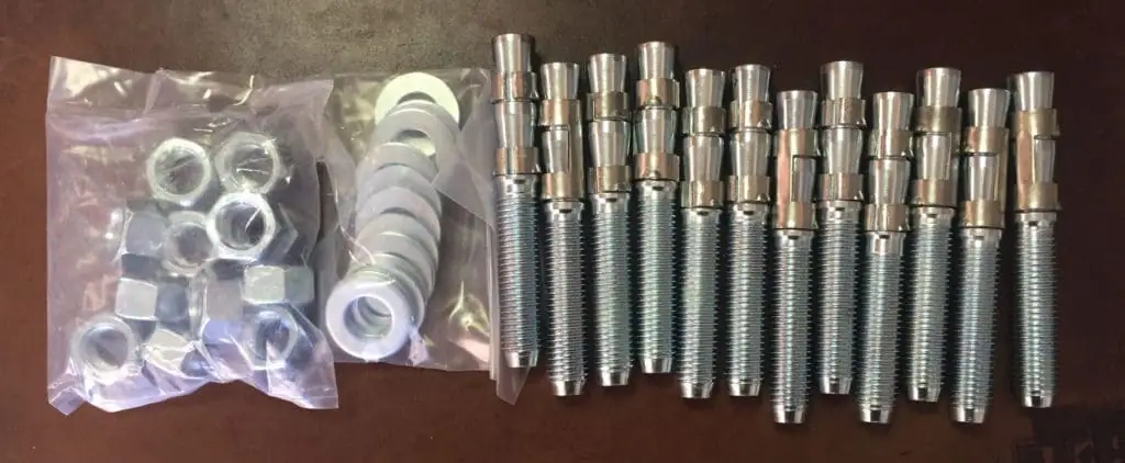 Stainless steel Double Clips Concrete Wedge Anchors with washer and nut